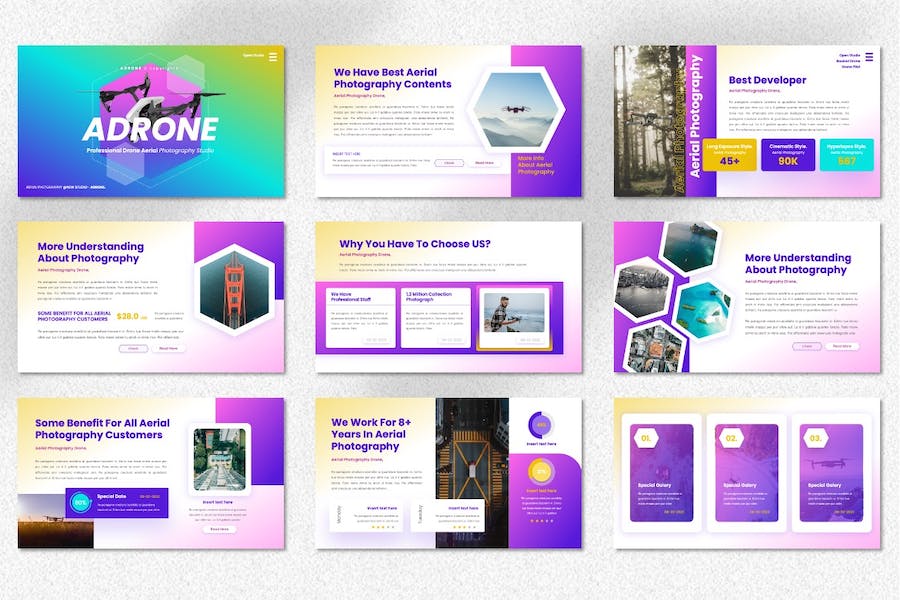 无人机摄影广告策划宣传PPT模板 - 顶尖PPT