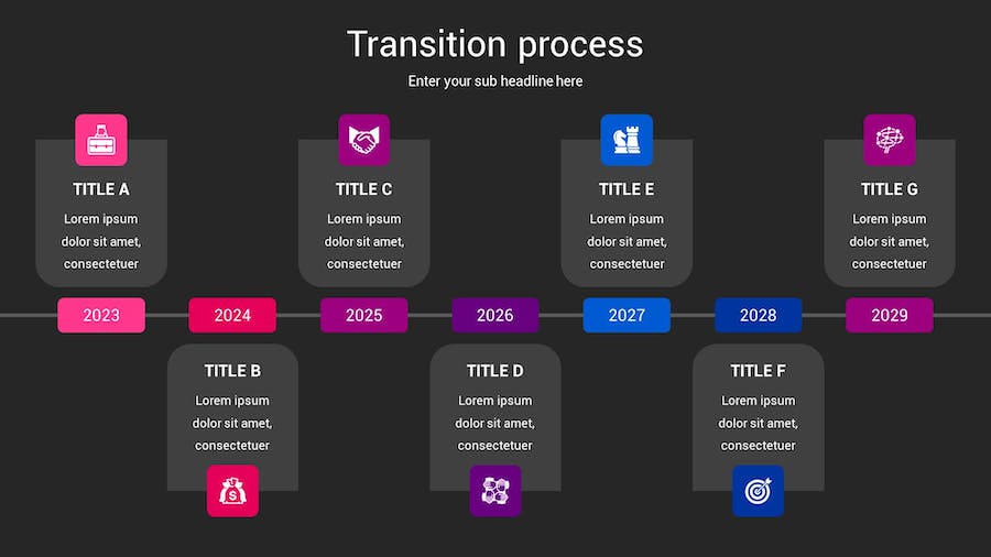 流程转换图形方案规划Keynote模板 - 顶尖PPT