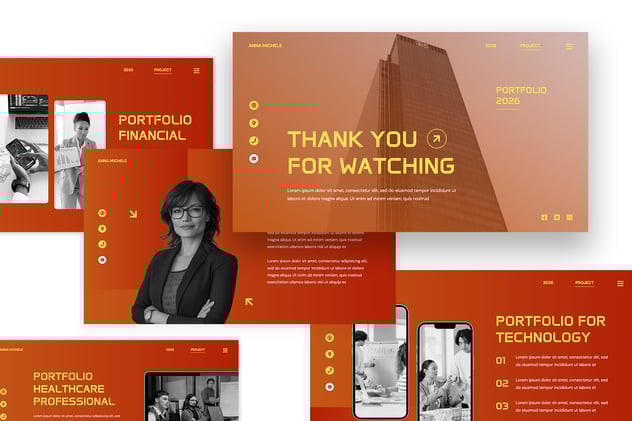 团队介绍作品集PowerPoint模板 - 顶尖PPT