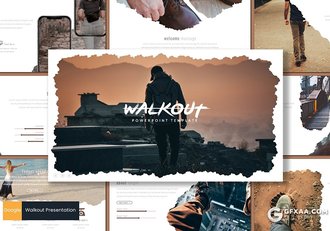 30页商务风格创意毛边图片占位符简约多用途Google slides模板5种主题配色 - 顶尖PPT