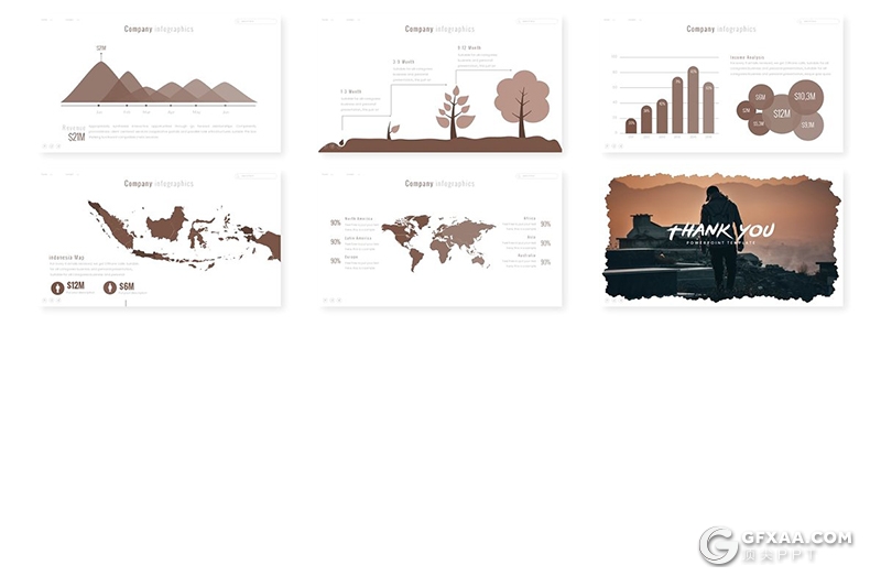 30页商务风格创意毛边图片占位符简约多用途keynote模板5种主题配色 - 顶尖PPT