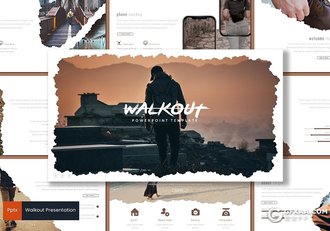 30页商务风格创意毛边图片占位符简约多用途PPT模板5种主题配色 - 顶尖PPT