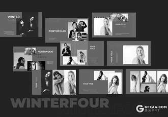 40页黑色简约时尚模特摄影写真PPT模板 - 顶尖PPT