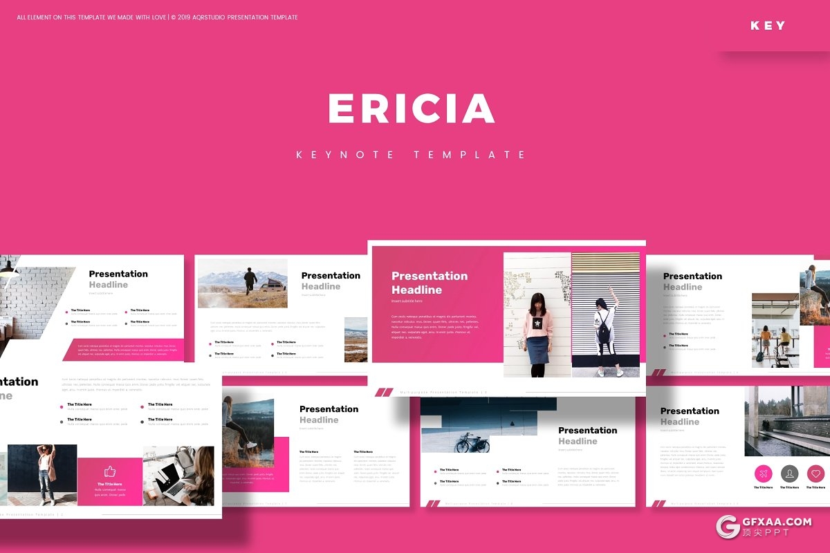 30页欧美简约时尚文艺范多用途keynote模板5种主题配色 - 顶尖PPT