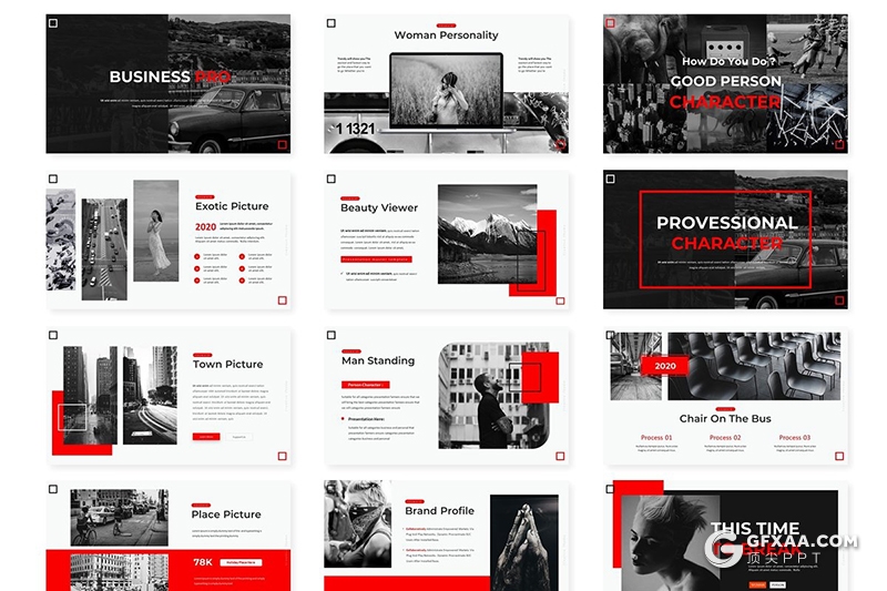 30页扁平化商务工作项目汇报商业专业版keynote模板5种主题配色 - 顶尖PPT