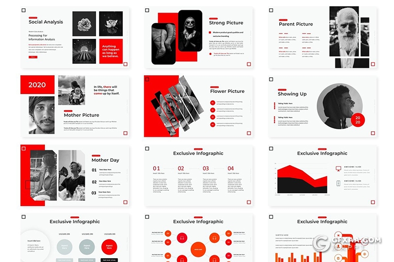 30页扁平化商务工作项目汇报商业专业版keynote模板5种主题配色 - 顶尖PPT