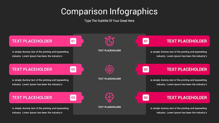 对比图表深色主题Keynote模板 - 顶尖PPT