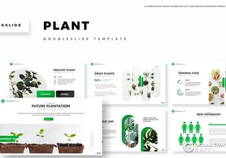 30页盆栽景观植物市场分析介绍展示Google slides模板5种主题配色 - 顶尖PPT
