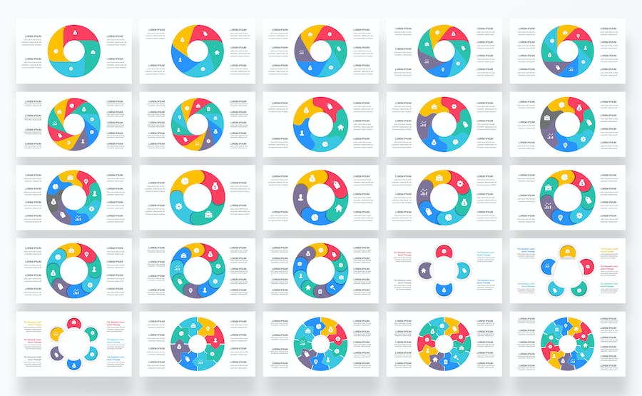 周期循环流程图表展示分析PPT模板 - 顶尖PPT