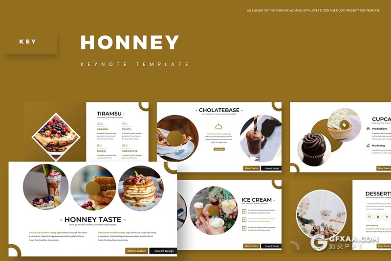 30页糕点美食行业产品展示介绍市场分析通用keynote模板5种主题配色 - 顶尖PPT