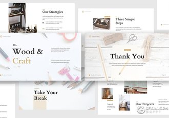 30页木材手工艺品宣传产品工艺介绍展示Google slides模板 - 顶尖PPT