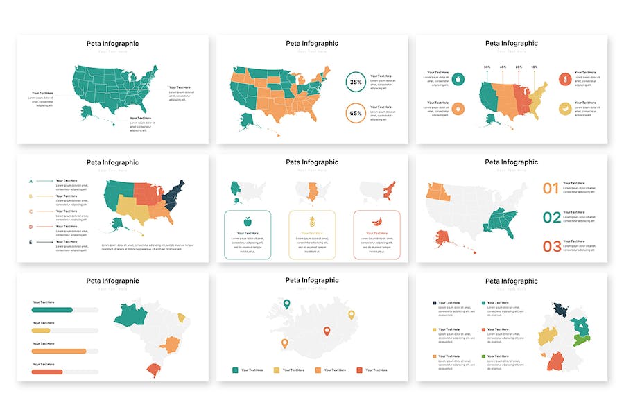 公益组织信息图形展示Keynote模板 - 顶尖PPT