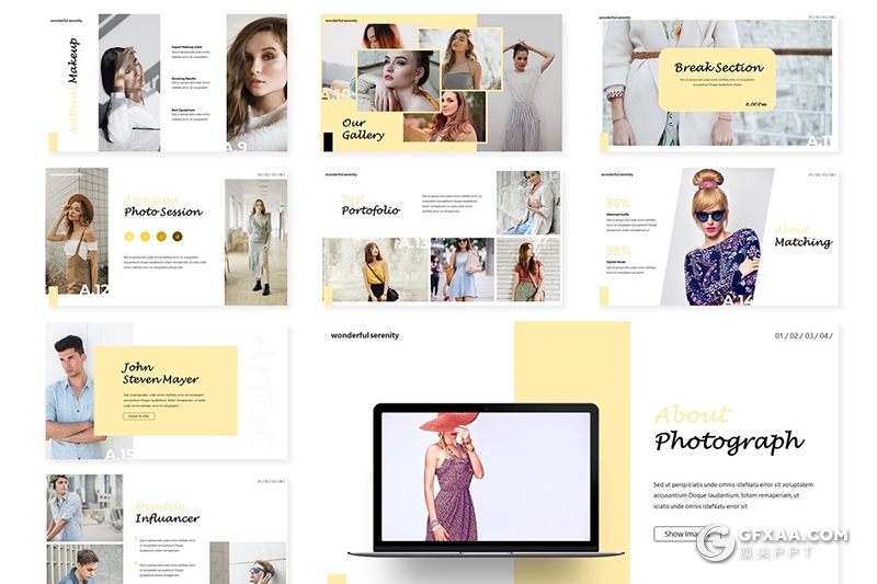 30页欧式简约风格电子商务服装购物市场分析统计PPT模板5种主题配色 - 顶尖PPT