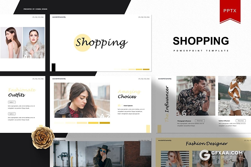 30页欧式简约风格电子商务服装购物市场分析统计PPT模板5种主题配色 - 顶尖PPT