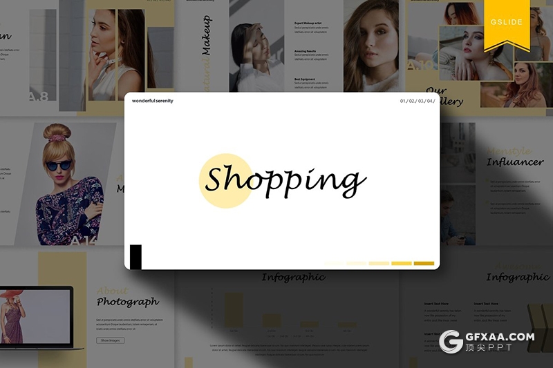30页欧式简约风格电子商务服装购物市场分析统计Google slides模板5种主题配色 - 顶尖PPT