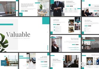 30页扁平化商务企业介绍团队介绍工作汇报总结keynote模板5种主题配色 - 顶尖PPT