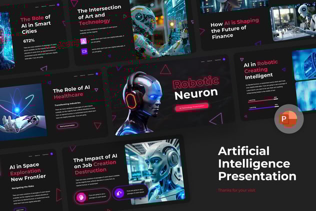 AI技术人工智能科技PPT模板 - 顶尖PPT