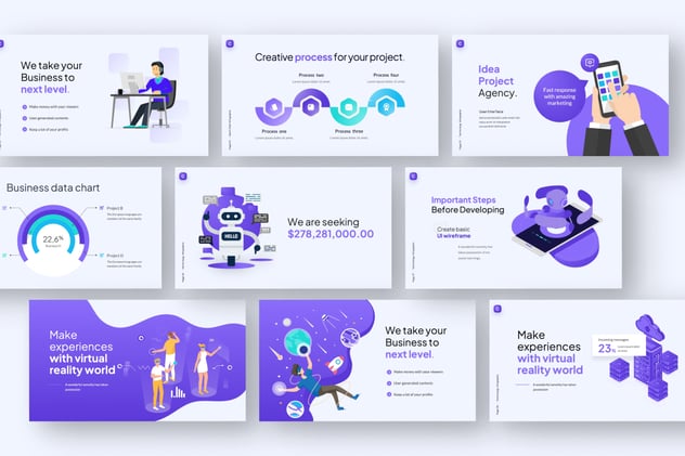 创意人物场景插画技术信息图形keynote模板 - 顶尖PPT