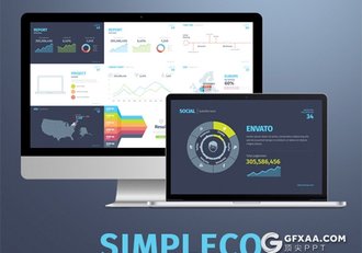 96页欧美创意数据信息图形设计商务工作计划汇报PPT模板 - 顶尖PPT