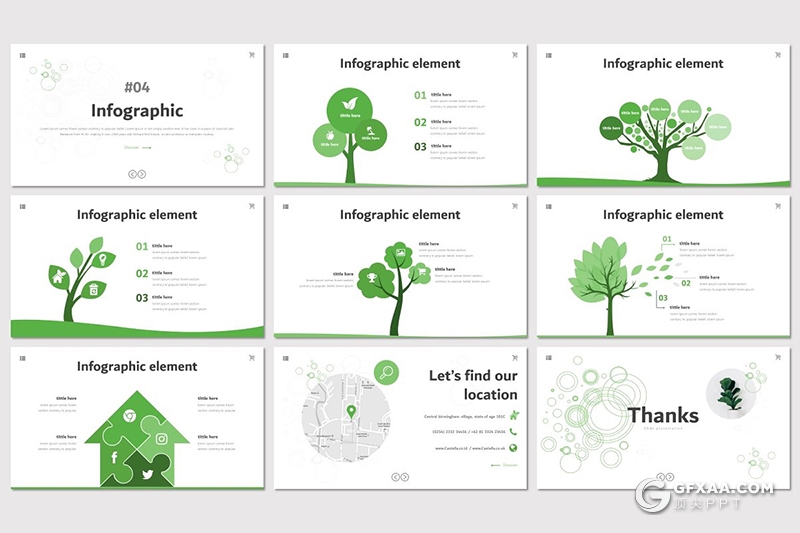 30页室内盆栽植物介绍展示PPT模板5种主题配色 - 顶尖PPT