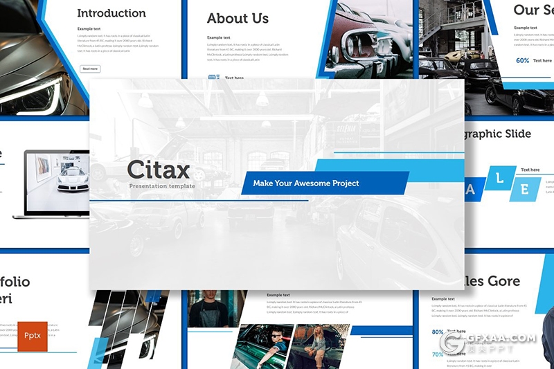 30页汽车维修服务行业主题PPT模板5种主题配色 - 顶尖PPT