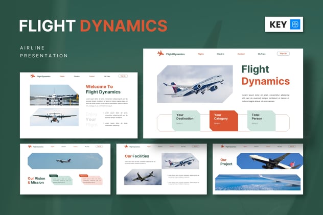 飞行动力学航空公司keynote模板 - 顶尖PPT