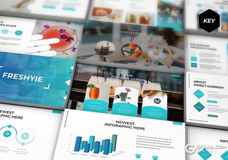 30页果蔬饮料市场分析数据统计keynote模板5种主题配色 - 顶尖PPT