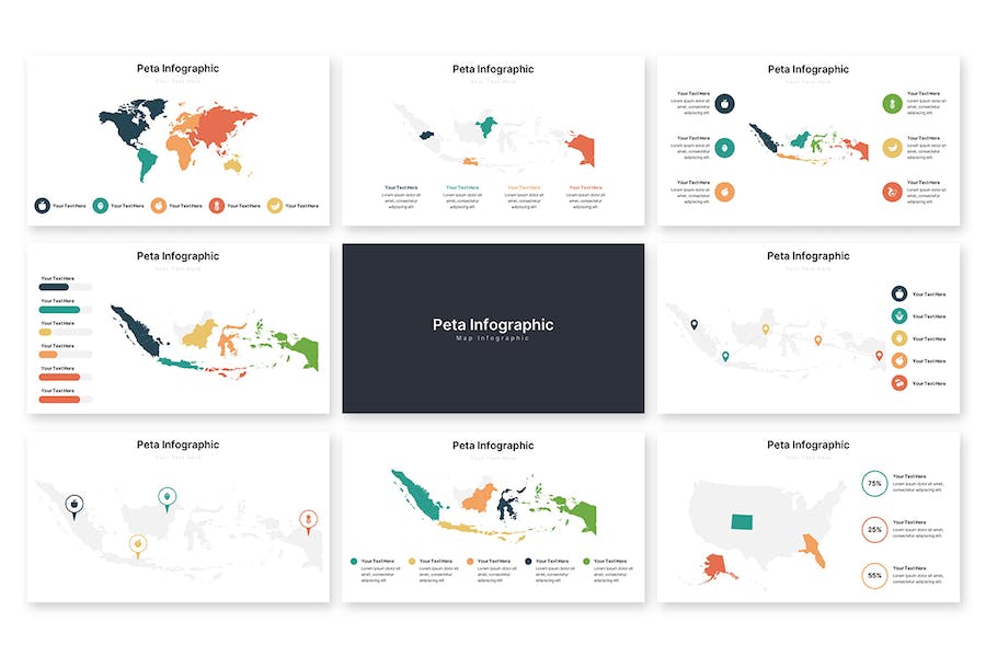 公益组织信息图形展示Keynote模板 - 顶尖PPT