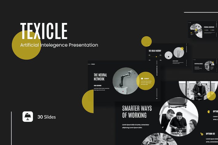 人工智能词汇讲述展示Keynote模板 - 顶尖PPT