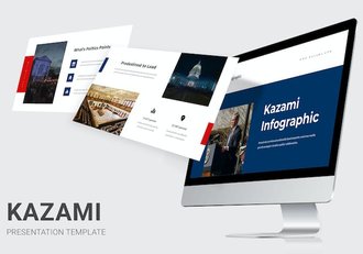 扁平化设计国外政治领导人总统竞选信息图表PPT模板 - 顶尖PPT