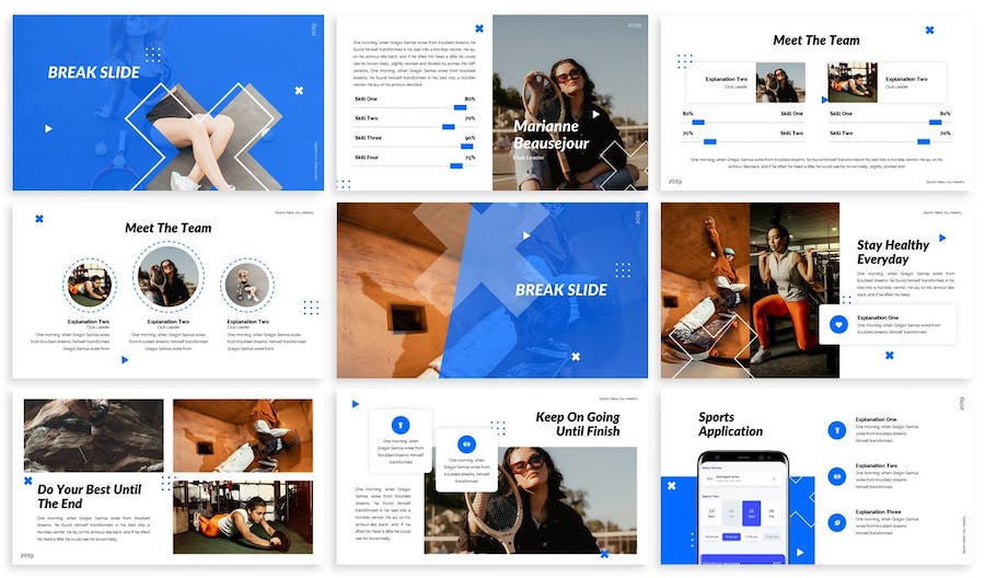 运动体育健身训练方案PPT模板 - 顶尖PPT