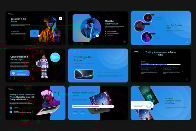 VR科技行业PPT模板 - 顶尖PPT