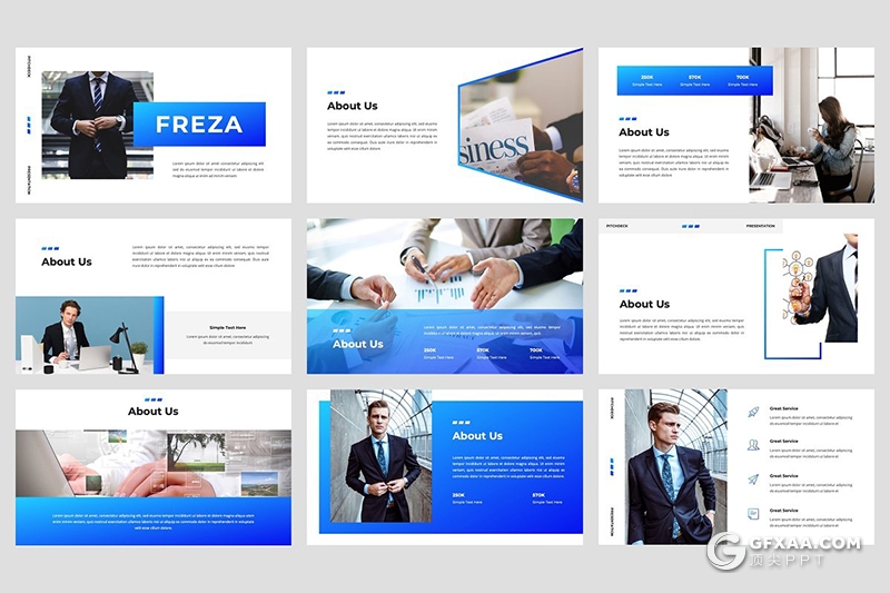 36页商务风格企业团队介绍项目业务介绍展示PPT模板 - 顶尖PPT