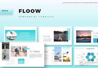 50页国外简约风格商务工作汇报总结通用PPT模板5种主题配色 - 顶尖PPT