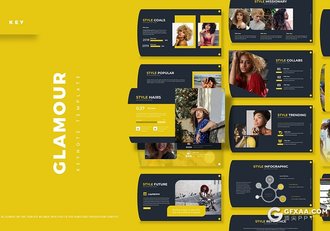 30页创意版式设计魅力女性行业主题keynote模板5种配色主题 - 顶尖PPT