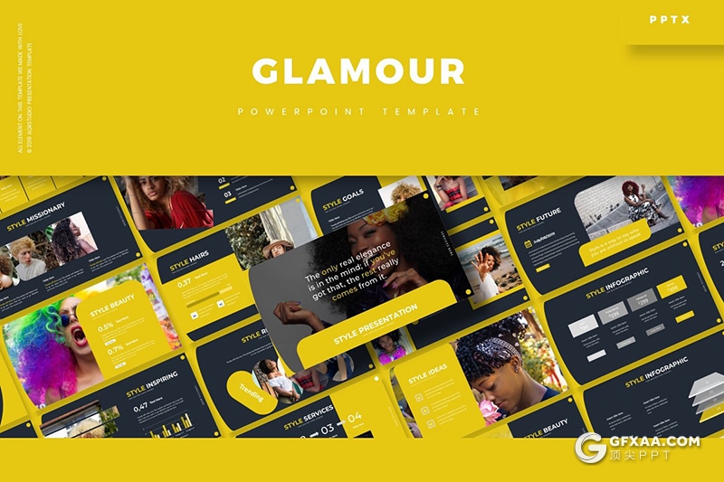 30页创意版式设计魅力女性行业主题PPT模板5种配色主题 - 顶尖PPT