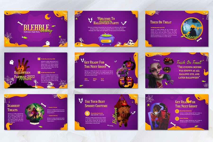 创意万圣节南瓜主题keynote模板 - 顶尖PPT