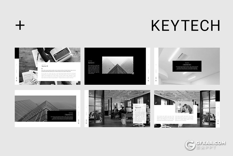 50页黑白简约公司团队介绍项目合作展示多用途keynote模板 - 顶尖PPT