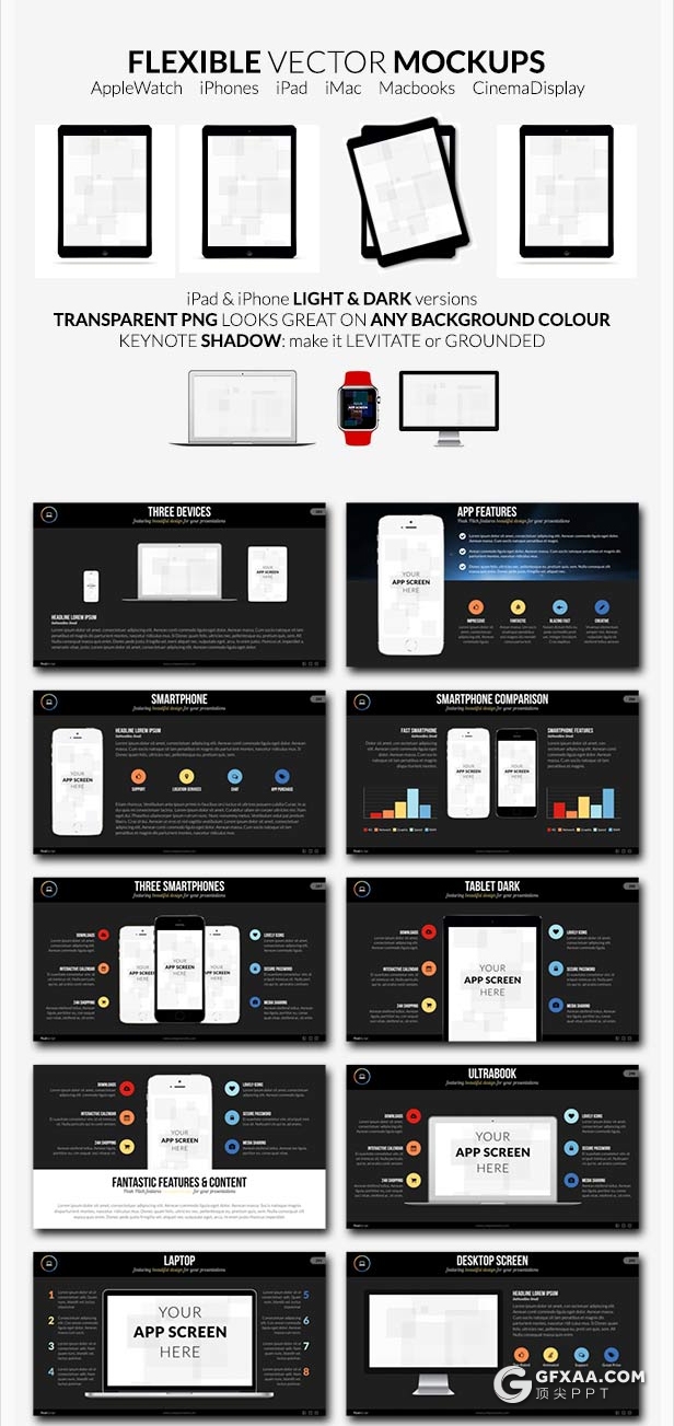 300多页国外高端keynote模板商务信息图形各国地图数据统计图标keynote模板项目样机工作汇报商务企业介绍keynote模板预设12种配色4000+矢量icon图标 - 顶尖PPT