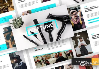 30页理发店行业市场分析数据统计Google slides模板5种主题配色 - 顶尖PPT