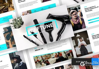 30页理发店行业市场分析数据统计keynote模板5种主题配色 - 顶尖PPT