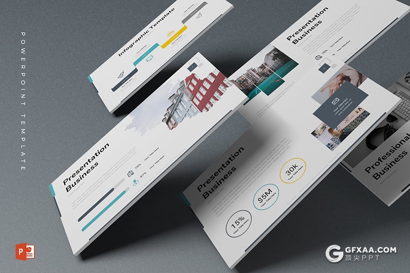 30页企业介绍工作分析总结计划PPT模板5种主题配色 - 顶尖PPT