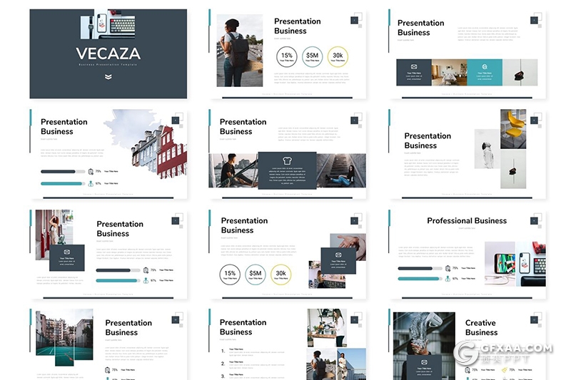 30页企业介绍工作分析总结计划keynote模板5种主题配色 - 顶尖PPT