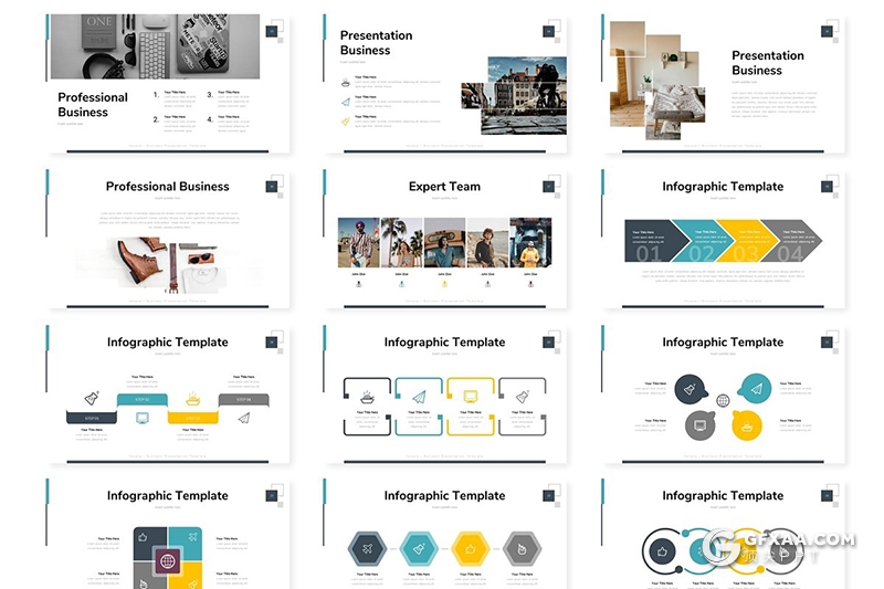 30页企业介绍工作分析总结计划keynote模板5种主题配色 - 顶尖PPT
