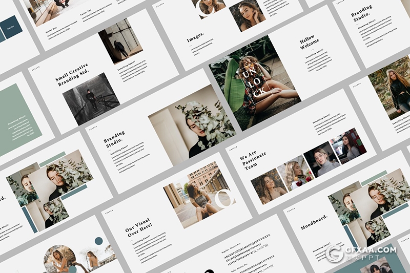 50页扁平化简约时尚流行风格PPT模板 - 顶尖PPT