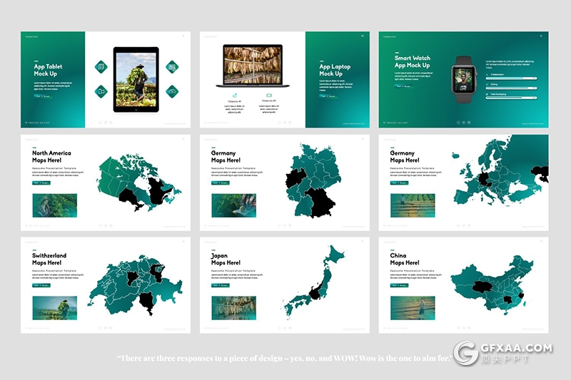 50页简约风绿色渐变茶叶主题茶叶介绍展示PPT模板 - 顶尖PPT