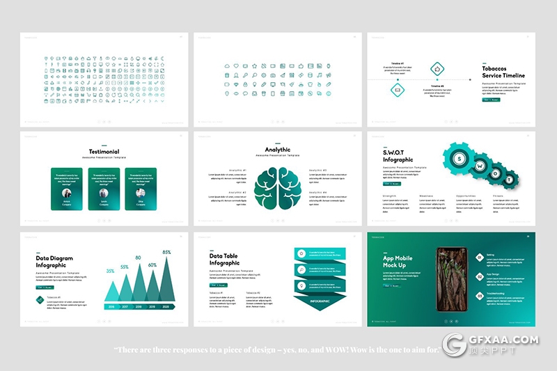 50页简约风绿色渐变茶叶主题茶叶介绍展示PPT模板 - 顶尖PPT