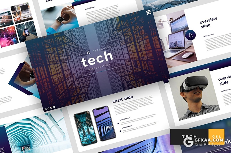 36页未来科技主题科技项目介绍展示Google slides模板 - 顶尖PPT