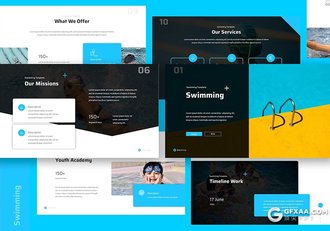 34页游泳主题游泳俱乐部项目宣传介绍keynote模板 - 顶尖PPT