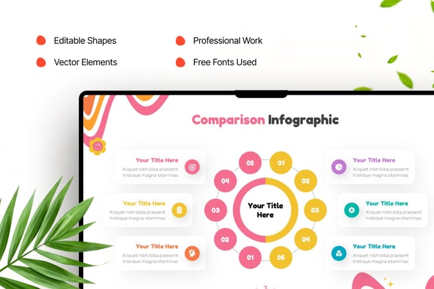 可视化数据比较信息图形keynote模板 - 顶尖PPT